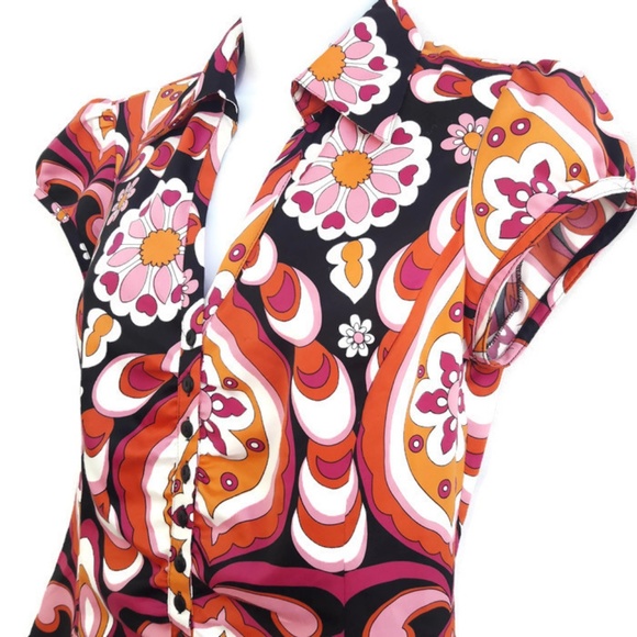 Sunny Leigh Top Button Front Hippie Bold S - Picture 3 of 6